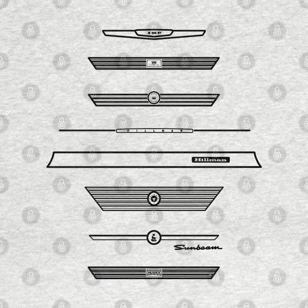 Hillman Imp classic 1960s British car grille variants black by soitwouldseem